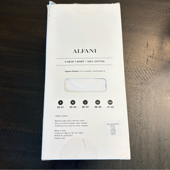 Alfani White V-Neck 100% Cotton T-Shirts New Men’s Size XL Slim Fit 3 Pack Box - Picture 2 of 6